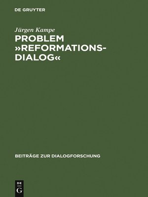 cover image of Problem »Reformationsdialog«
